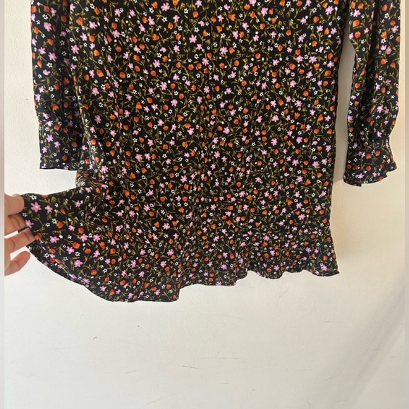 Zara Black Floral Long Sleeve Dress - Picture 7 of 13